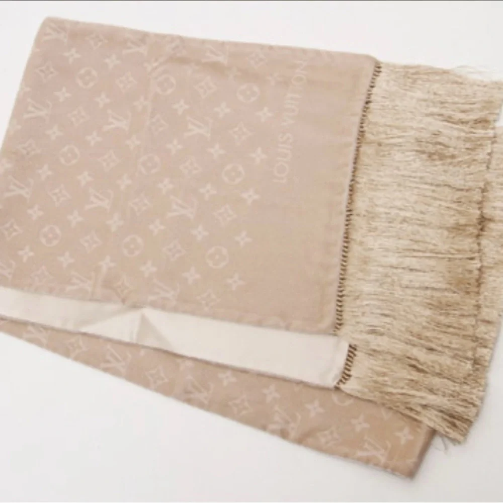 Louis Vuitton Velvet Monogram Scarf with Fringe